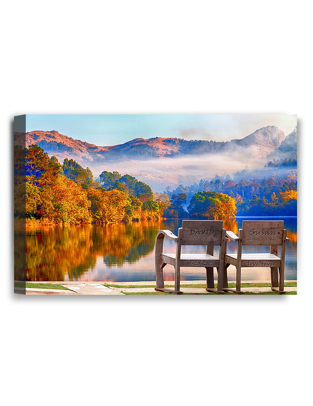IPIC - Grow Old Together, Personalized Artwork with Names and Date on, Customized Gift for Anniversary,Wedding,Birthday and Holidays. 18x12