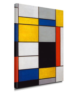 IPIC - Composition A by Mondrian, Giclee Print on Canavs Wall Art, Abstract Wall Decor for Home, Living Room or Office, Ready to Hang