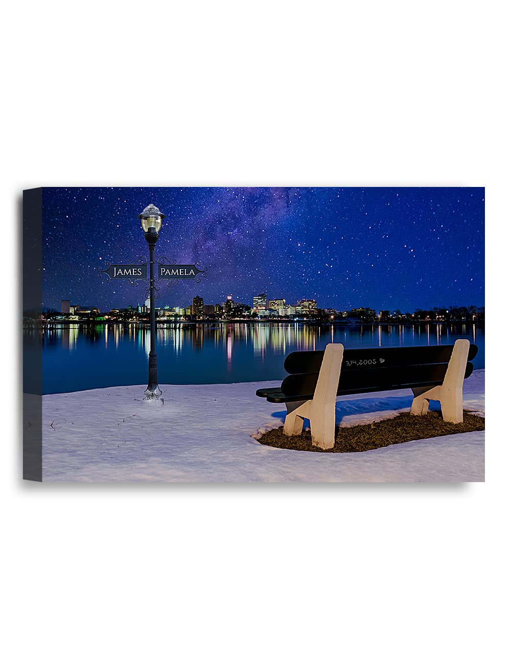 IPIC - Love Across America: Chilling in Philly. Philadelphia. Giclee Canvas Art Print. Unique Gift for Anniversary, Wedding, Birthday. Personalized Wall Art with Names and Date.