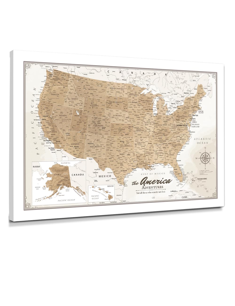 IPIC - USA Push Pin Travel Map Canvas