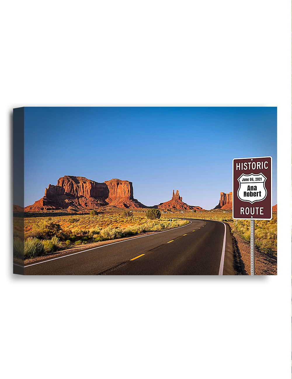 IPIC - Love Across America: Arizona Adventurers. Giclee Canvas Art Print. Unique Gift for Anniversary, Wedding, Birthday. Personalized Wall Art with Names and Date.