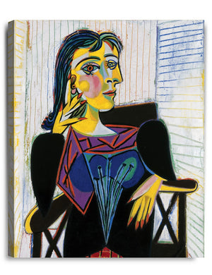 IPIC - Portrait of Dora Maar by Pablo Picasso Art reproduction Giclee Prints on Acid Free Cotton Canvas Hand Stretched Canvas Art for Home Decor. 24" W x 30" H