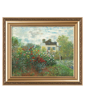 IPIC - The Artist's Garden At Vetheuil by Claude Monet, Giclee Prints Match with Classical Gold Frame, Monet Wall Art for Home Decor, Total Size w/Frame: 26" W x22 H