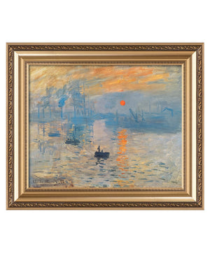 IPIC - Impression, Sunrise by Claude Monet, Giclee Prints Match with Classical Gold Frame, Monet Wall Art for Home Decor, Total Size w/Frame: 26" W x22 H
