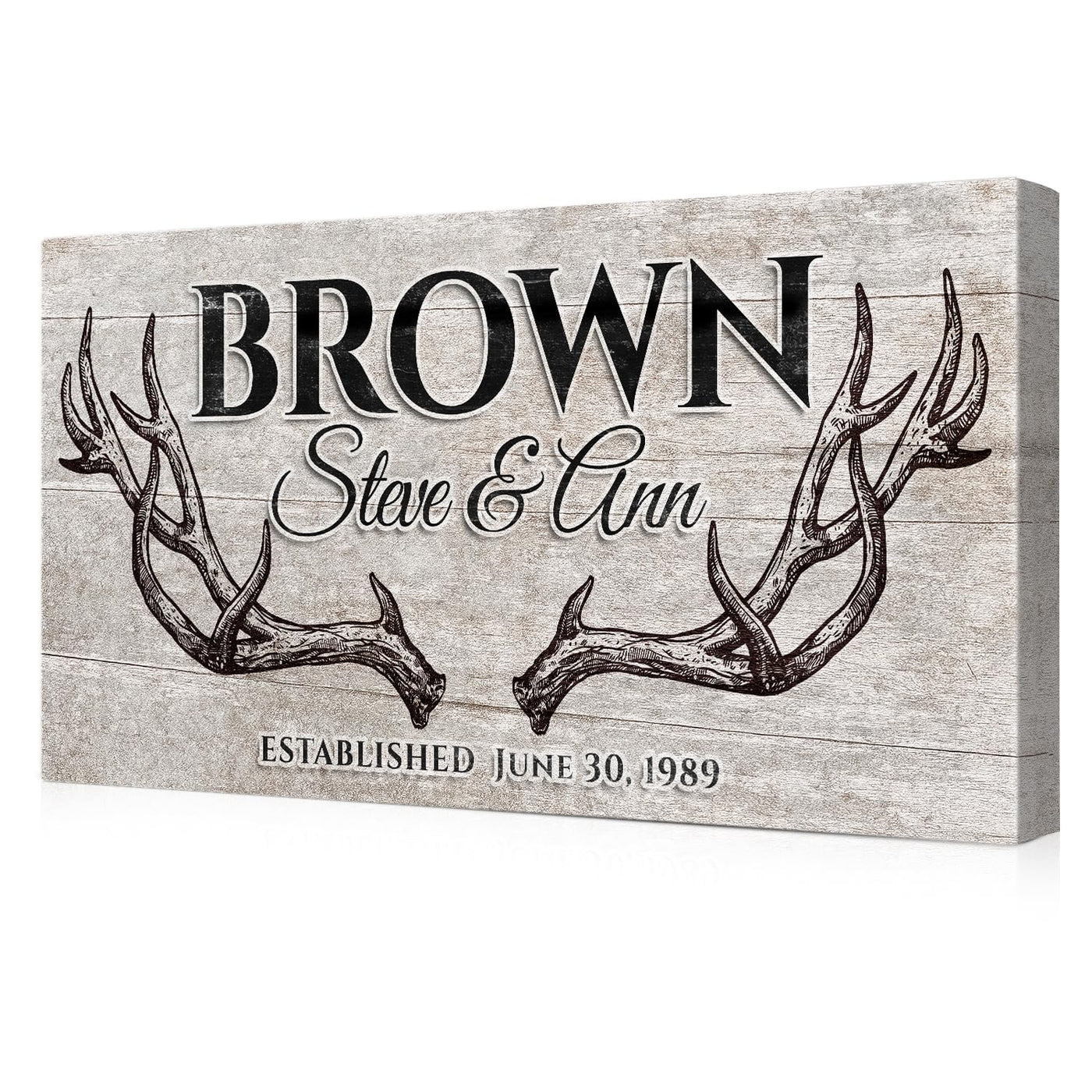 IPIC - Personalized Family Sign, Custom Farmhouse Family Art, Rustic Name Plaque Wall Decor, Established Sign Wall Art, Made in USA