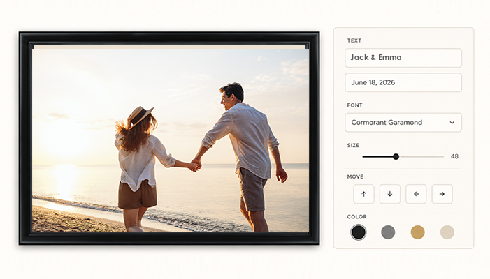 Add custom text and place order